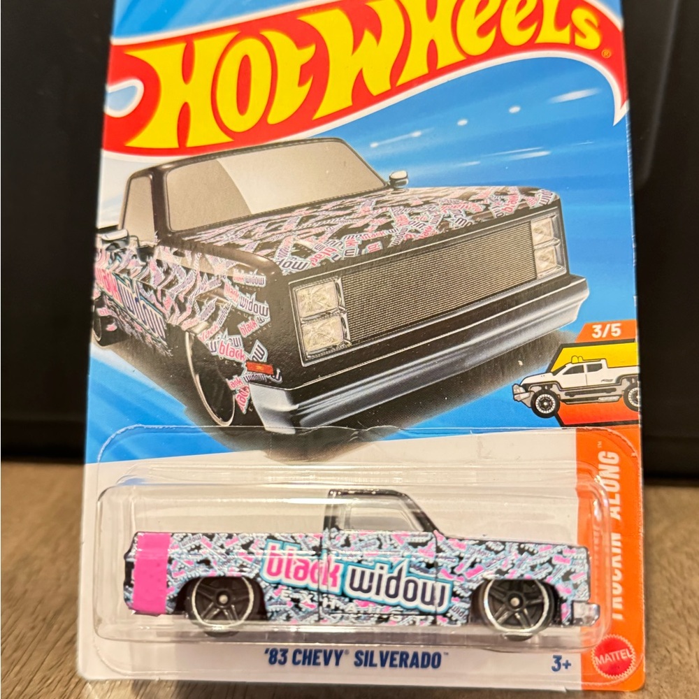 Mattel Hot Wheels '83 Chevy Silverado - Pink, Black, White, Blue